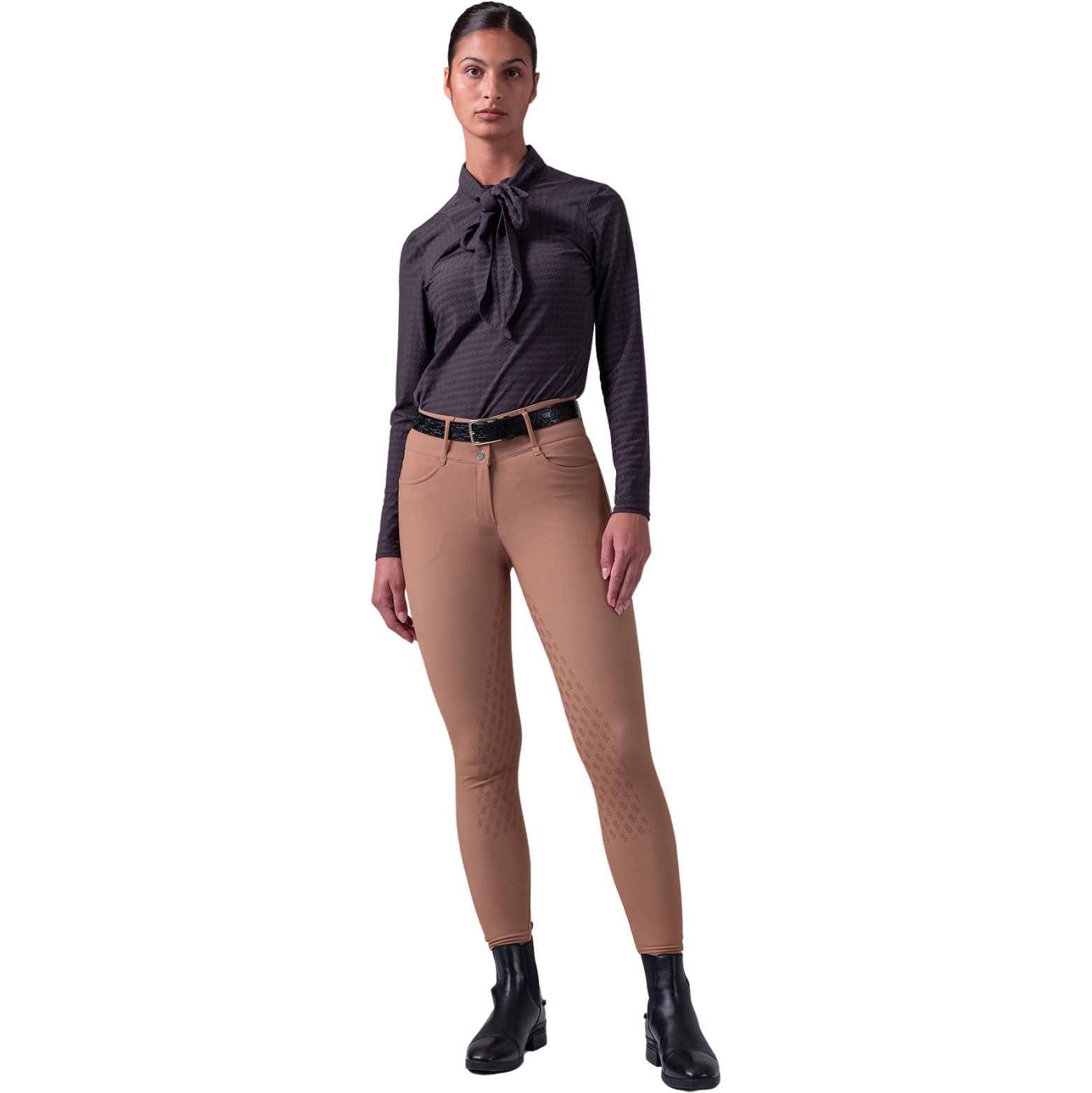 2025 PS Of Sweden Delilah Lang Ärmel Schleife Mesh Top 2231 - 091 - Thunderstorm Grey